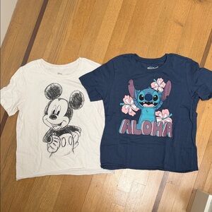 Disney Mickey & Stitch cropped tees